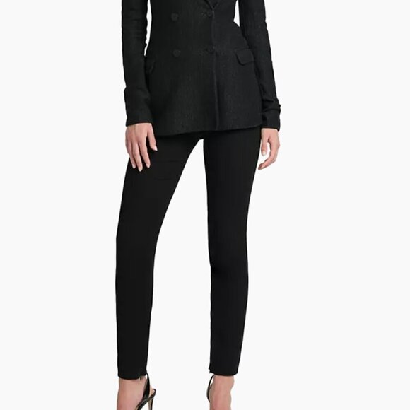 Giorgio Armani Womens Black Velvet High Rise Straight Leg Pants Size 8 Italy - Picture 13 of 13